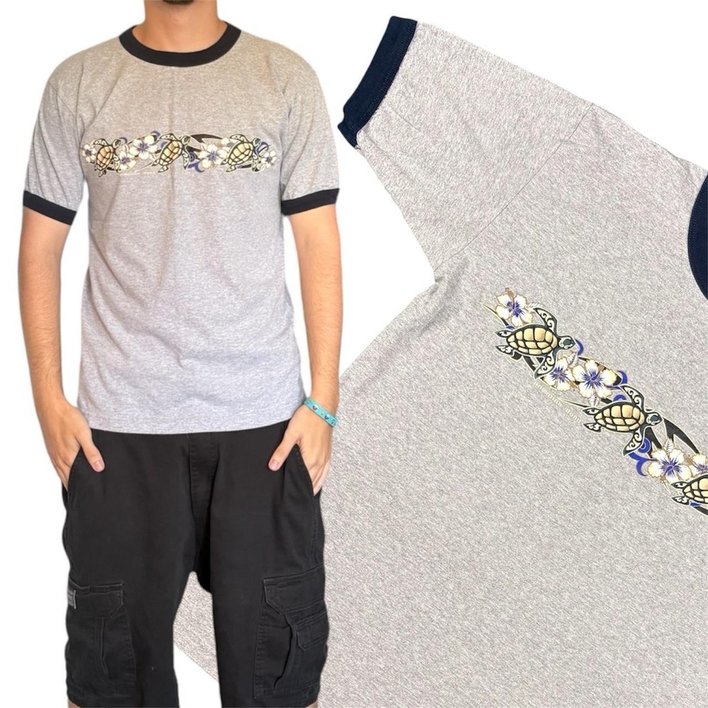 Vintage Y2K Quiksilver Billabong Surf Type Graphic Ringer Tee Shirt